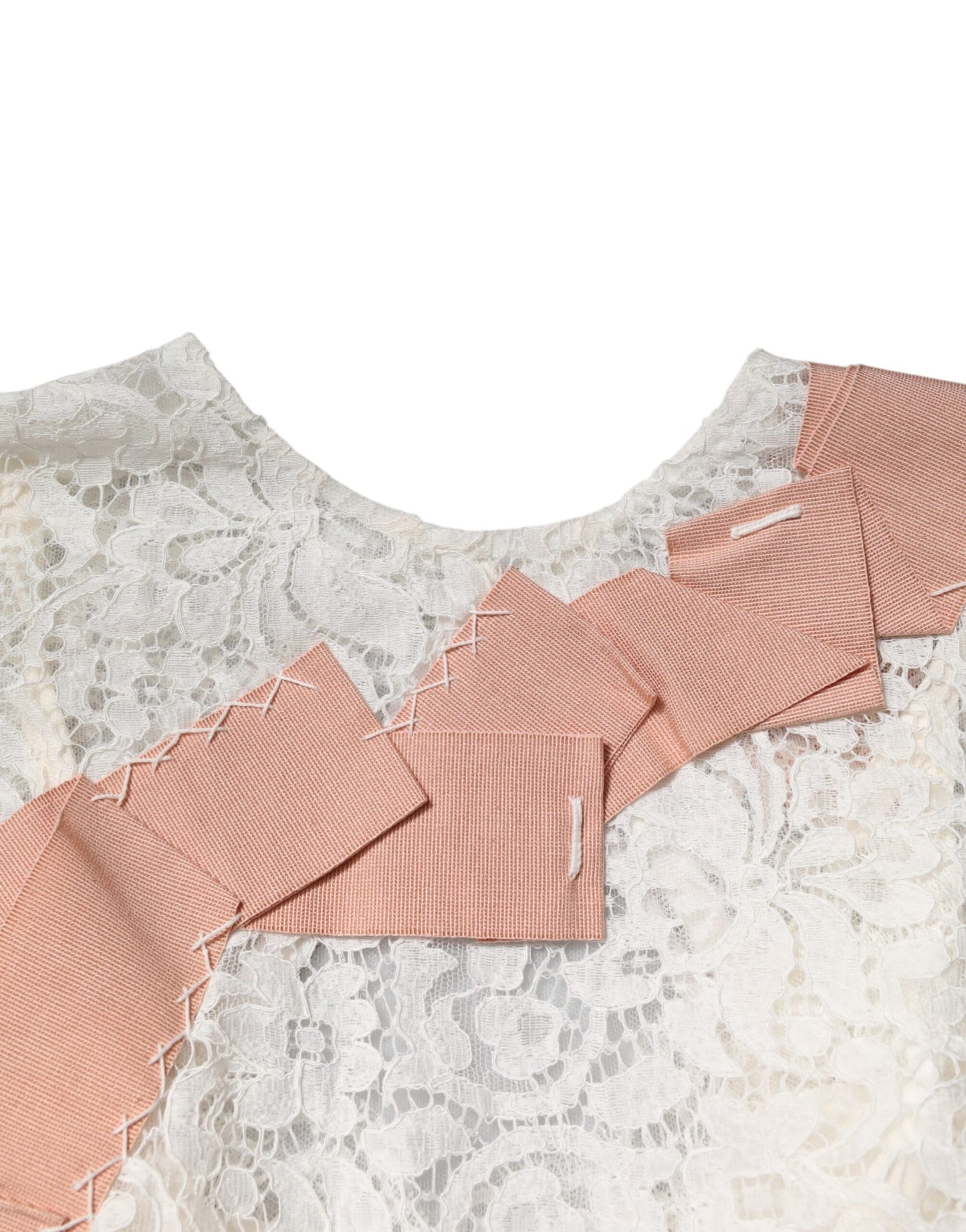 Dolce &amp; Gabbana – Weiße Bluse mit Blumenspitze und kurzen Ärmeln