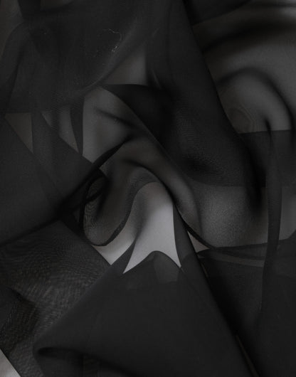 Dolce &amp; Gabbana – Schwarzes, durchsichtiges Blusentop aus Seidenchiffon und Spitze