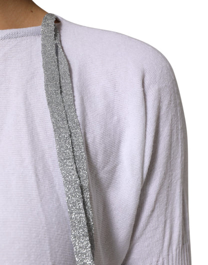 PINK MEMORIES Weißes Blusentop aus Baumwolle mit kurzen Ärmeln und Rundhalsausschnitt