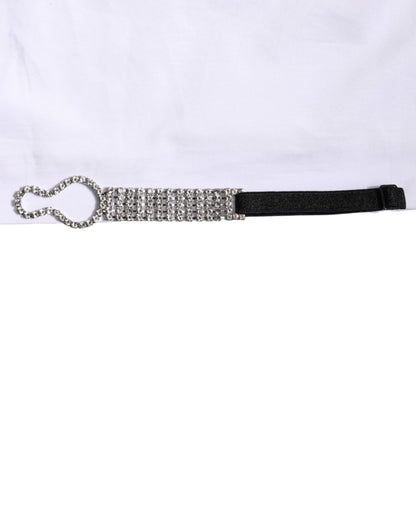 Dolce &amp; Gabbana – Weißes Hemdoberteil mit Kristallverzierung und Kragen