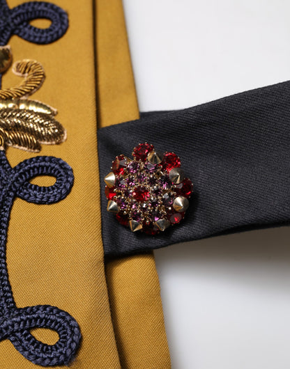 Dolce &amp; Gabbana Gelbes Kristallkreuz Runway Weste Jacke Top