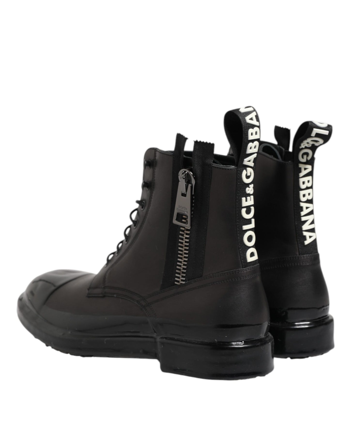 Dolce &amp; Gabbana Braun Schwarz Schnürstiefeletten Halbhohe Herrenschuhe