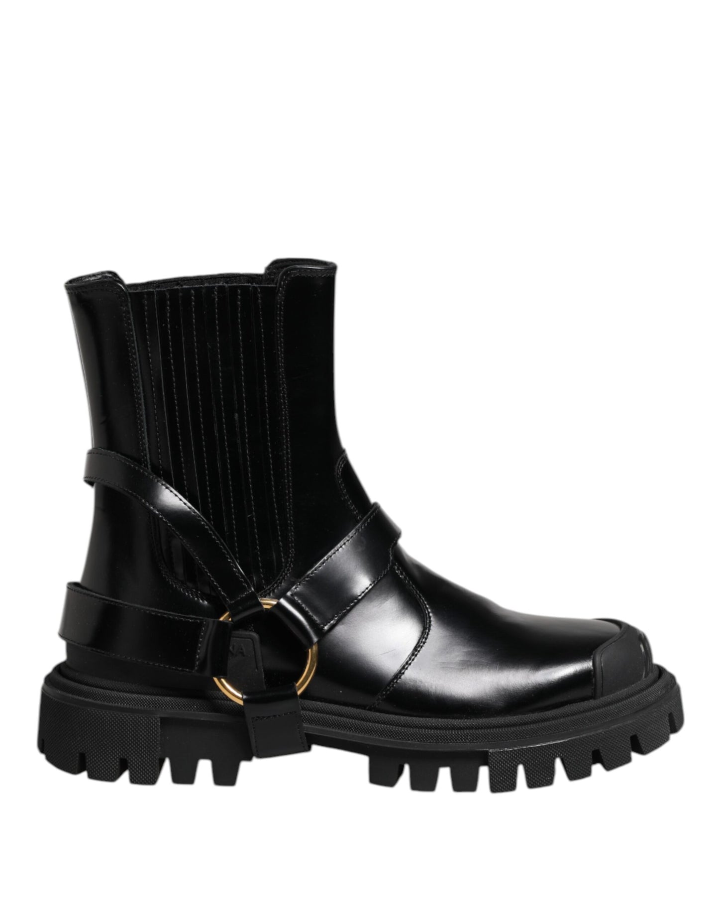 Dolce &amp; Gabbana Schwarze Chelsea-Stiefel aus Leder für Herren