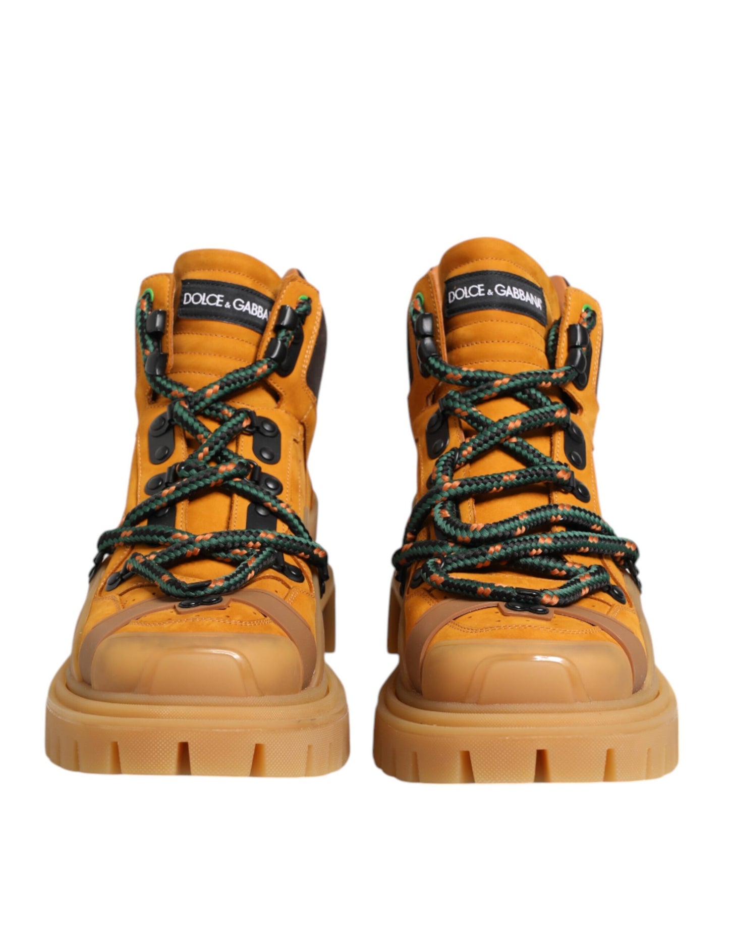 Dolce &amp; Gabbana – Orangefarbene Trekking-Stiefeletten mit Schnürung