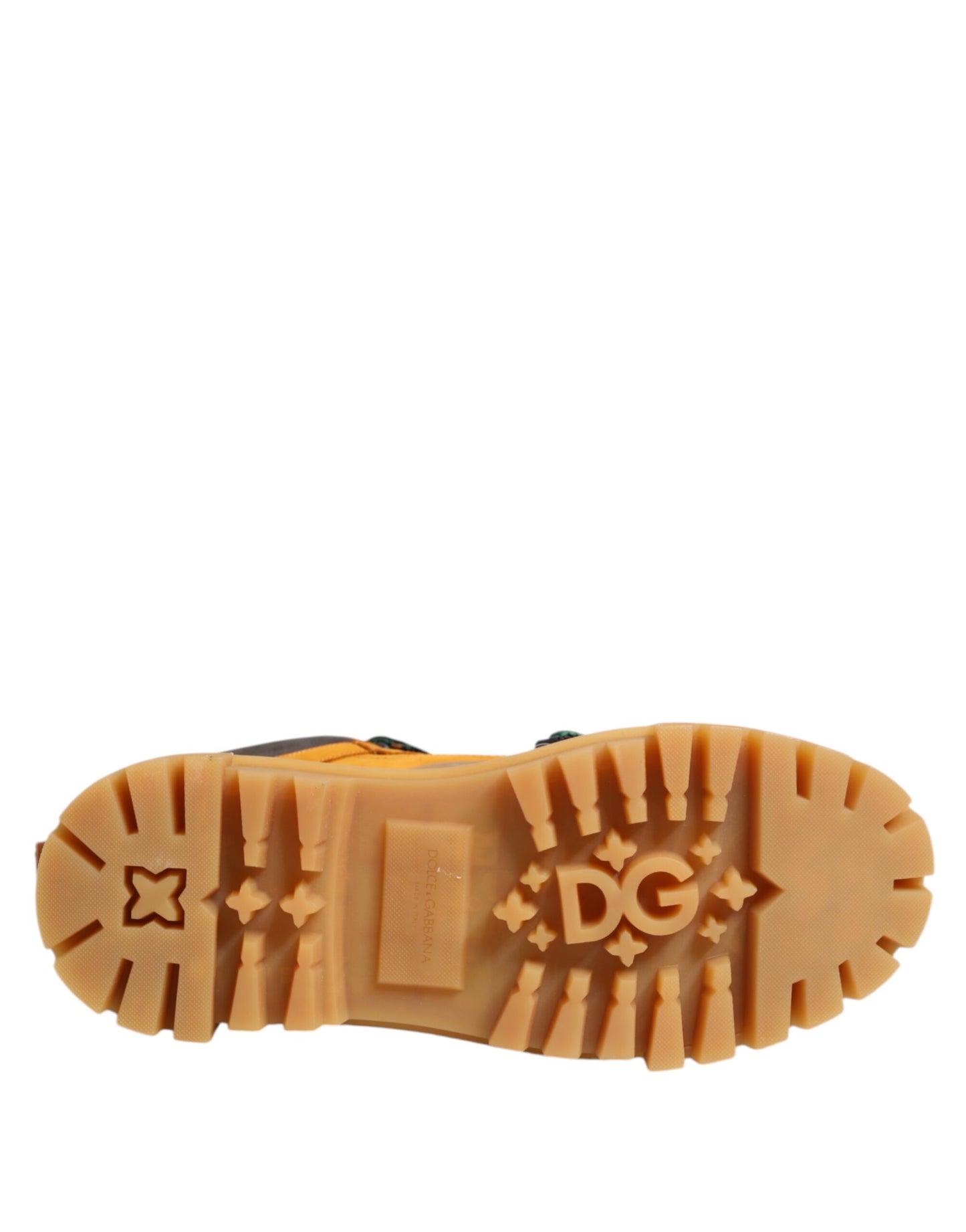 Dolce &amp; Gabbana – Orangefarbene Trekking-Stiefeletten mit Schnürung