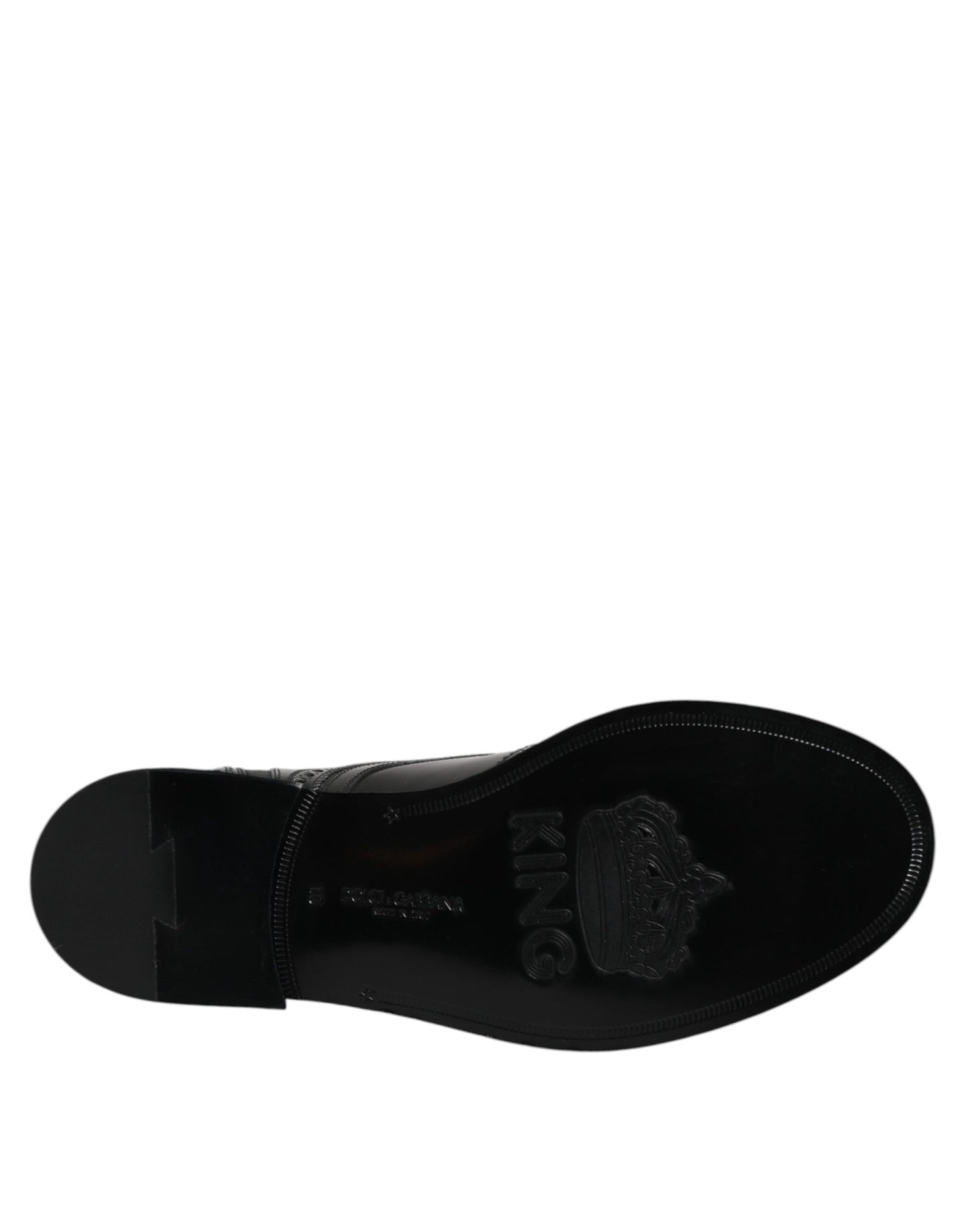 Dolce &amp; Gabbana – Schwarze, wadenhohe Schnürstiefel aus Leder