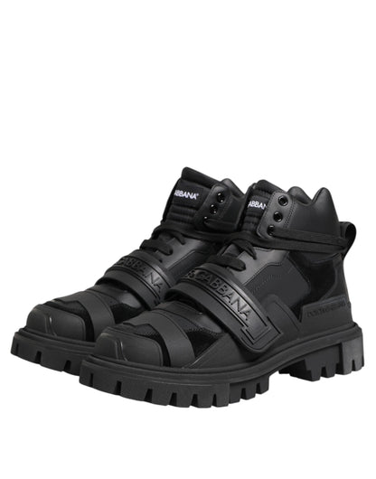 Dolce &amp; Gabbana Schwarze Trekking-Sneakers aus Leder