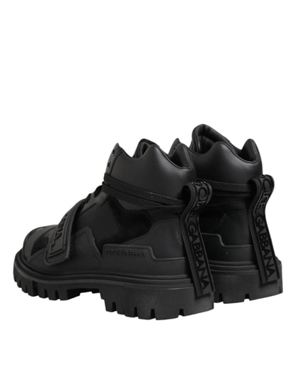 Dolce &amp; Gabbana Schwarze Trekking-Sneakers aus Leder