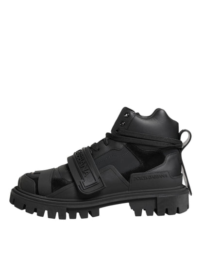 Dolce &amp; Gabbana Schwarze Trekking-Sneakers aus Leder