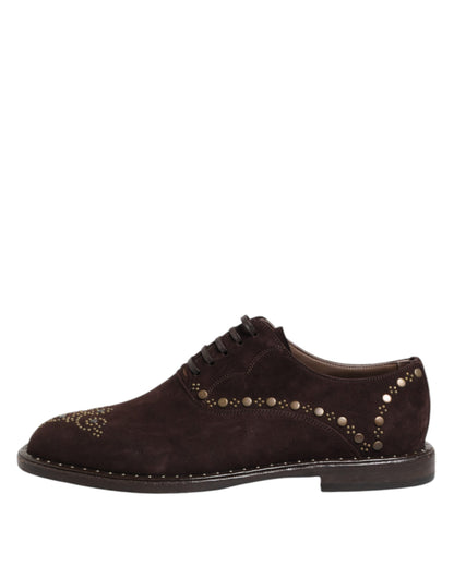 Dolce &amp; Gabbana – Oxford-Schuhe mit Schnürung aus braunem Samt