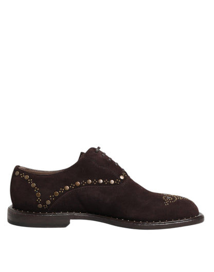Dolce &amp; Gabbana – Oxford-Schuhe mit Schnürung aus braunem Samt