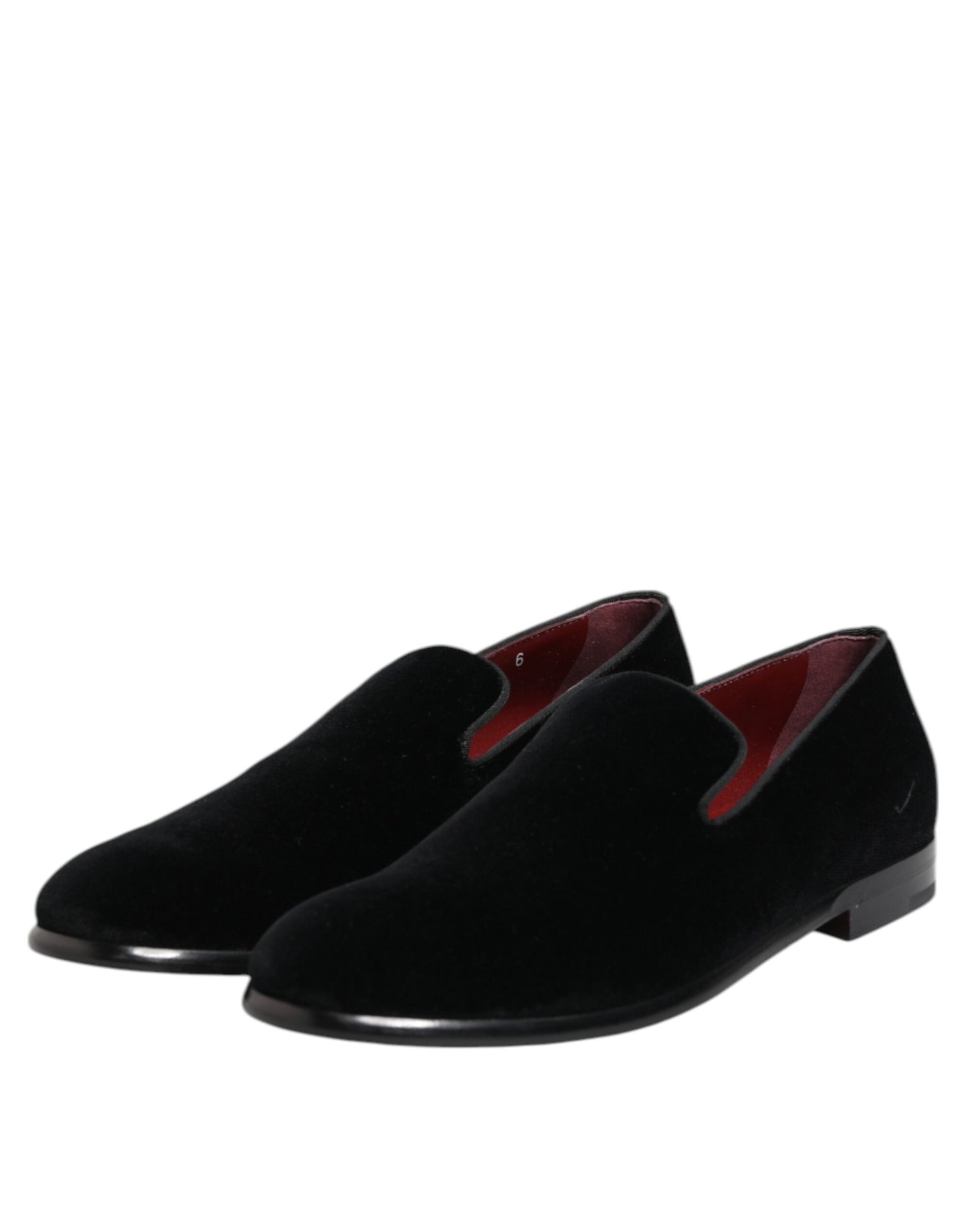 Dolce &amp; Gabbana – Schwarze Loafer aus Samt für formelle Herren