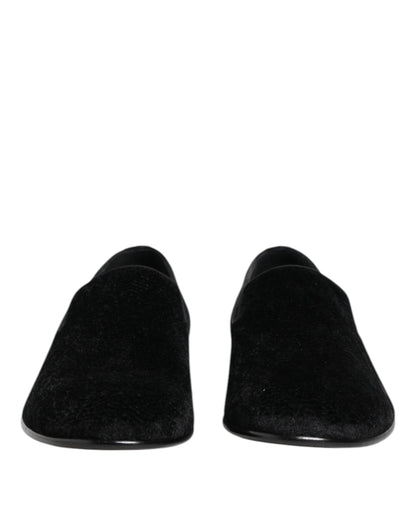 Dolce &amp; Gabbana Schwarze Jacquard-Loafer, formelle Herrenschuhe