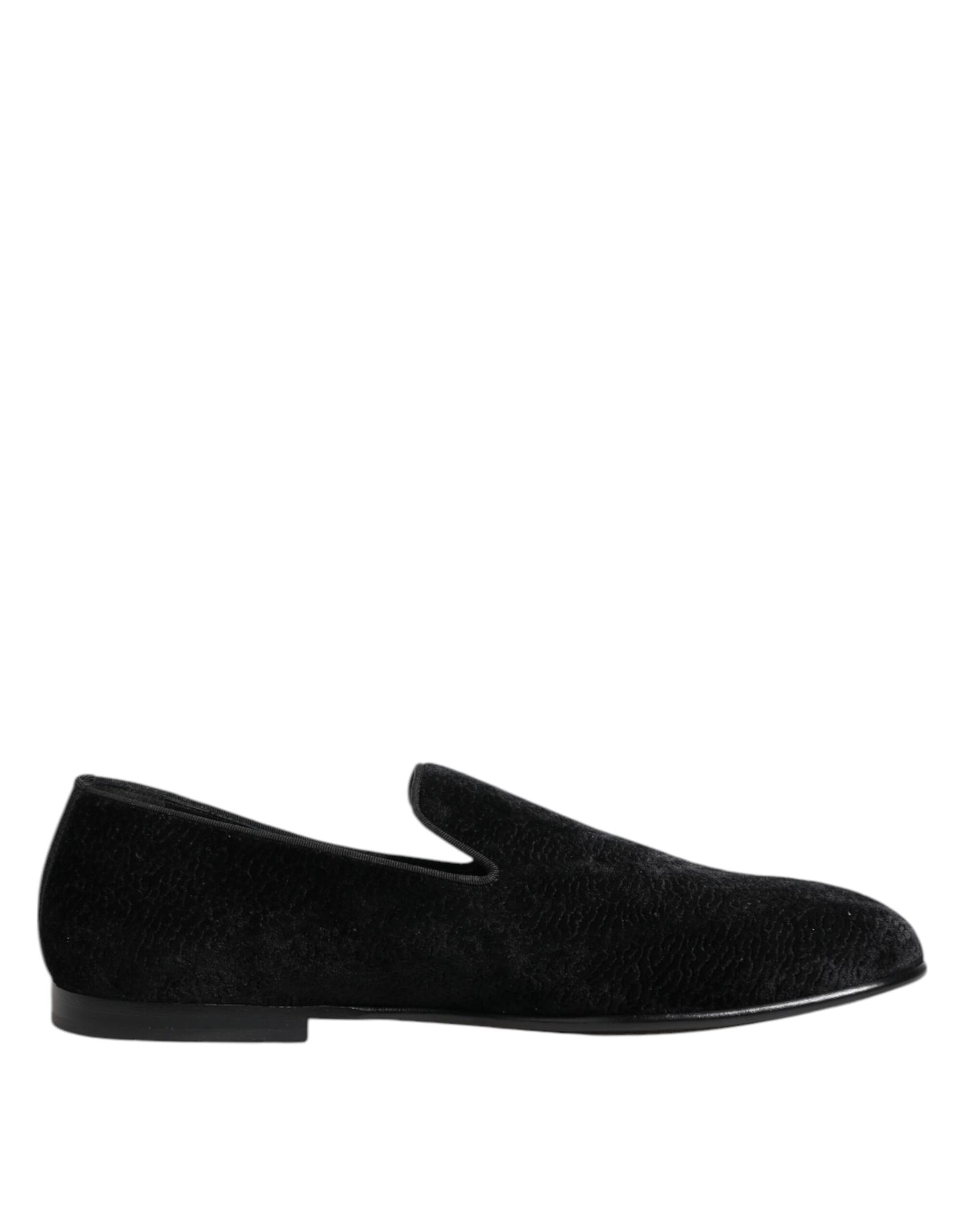 Dolce &amp; Gabbana Schwarze Jacquard-Loafer, formelle Herrenschuhe
