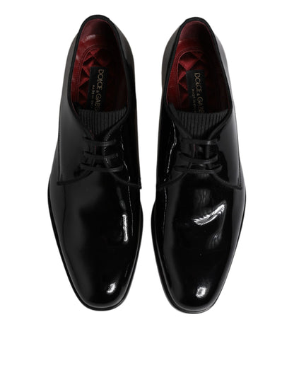 Dolce &amp; Gabbana – Derby-Schuhe aus schwarzem Leder für Herren