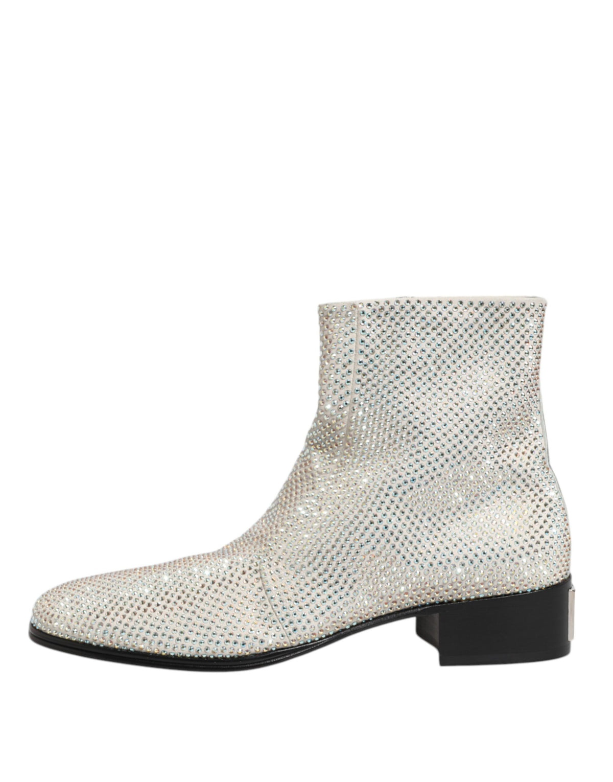 Dolce &amp; Gabbana Weiß Strass DG Logo Heels Ankle Boots Schuhe