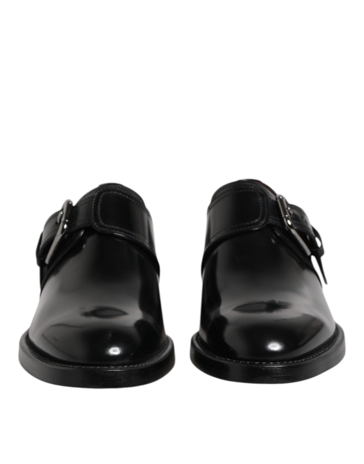 Dolce &amp; Gabbana – Formelle Derby-Schuhe aus schwarzem Leder mit Monkstrap