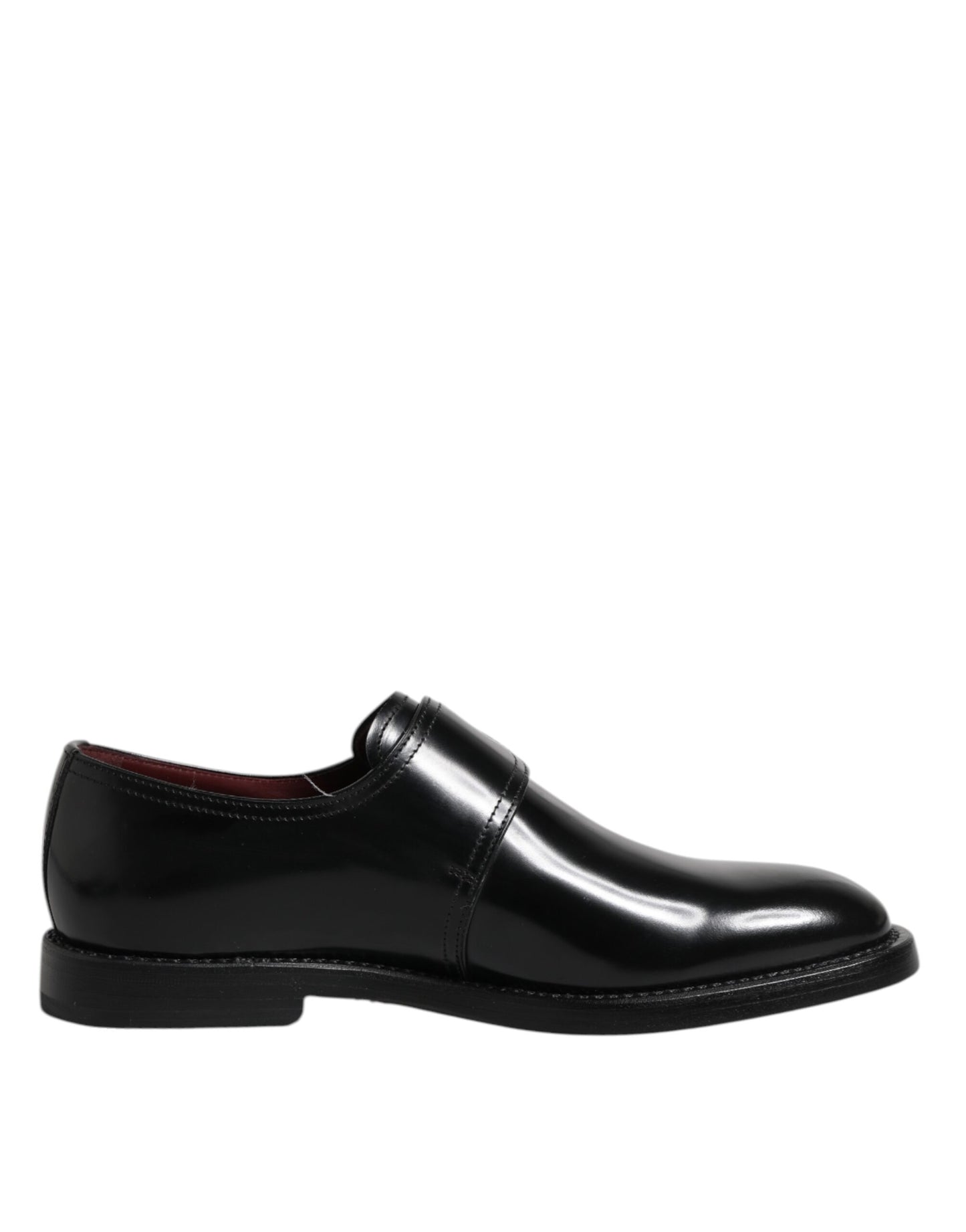 Dolce &amp; Gabbana – Formelle Derby-Schuhe aus schwarzem Leder mit Monkstrap