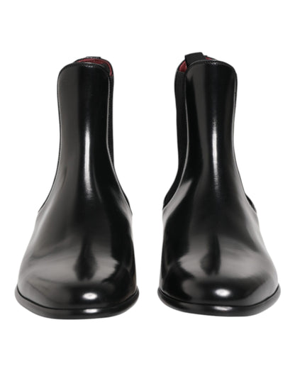 Dolce &amp; Gabbana – Schwarze Chelsea-Stiefel zum Hineinschlüpfen in der Mitte der Wade