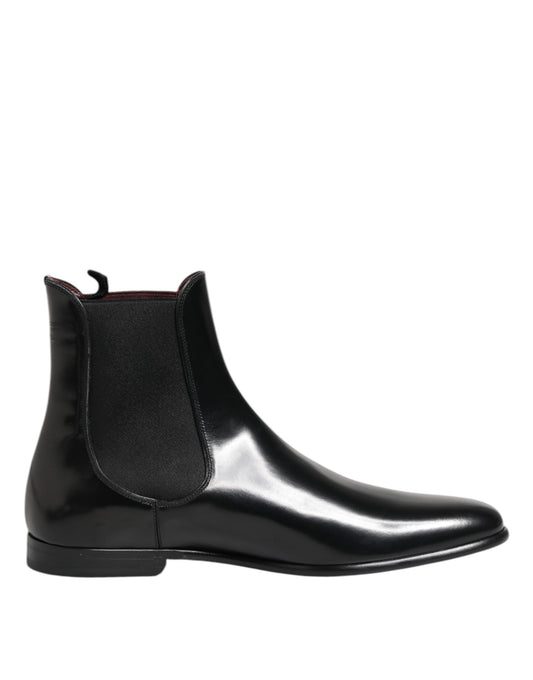 Dolce &amp; Gabbana – Schwarze Chelsea-Stiefel zum Hineinschlüpfen in der Mitte der Wade