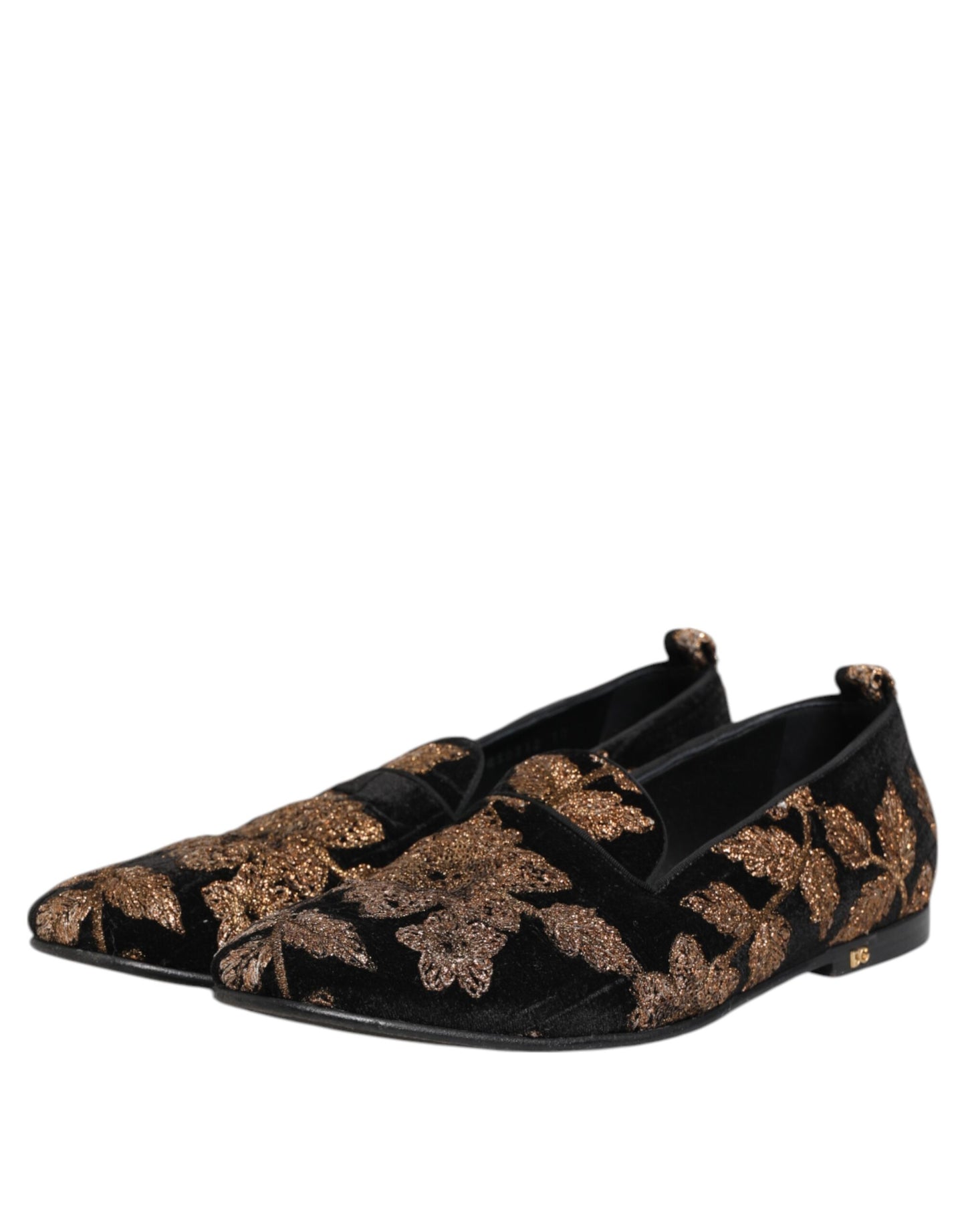 Dolce &amp; Gabbana Schwarze Loafer mit Blumenstickerei für Herren