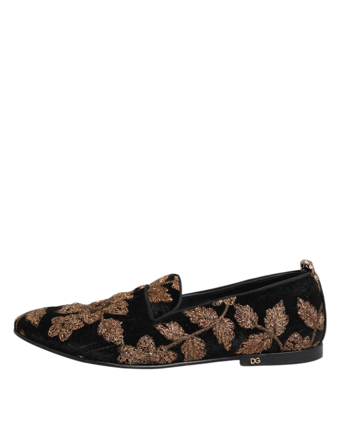 Dolce &amp; Gabbana Schwarze Loafer mit Blumenstickerei für Herren
