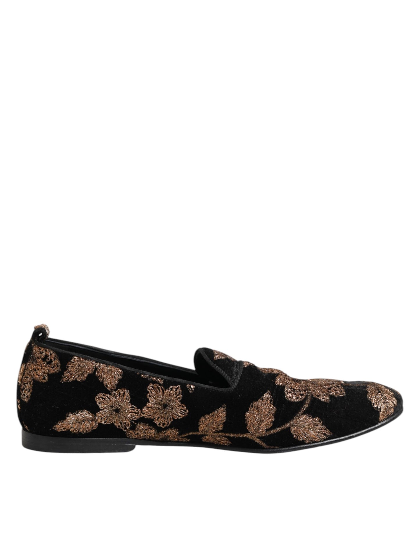 Dolce &amp; Gabbana Schwarze Loafer mit Blumenstickerei für Herren