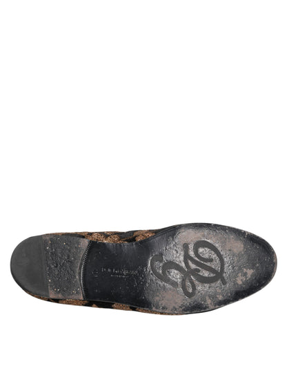 Dolce &amp; Gabbana Schwarze Loafer mit Blumenstickerei für Herren