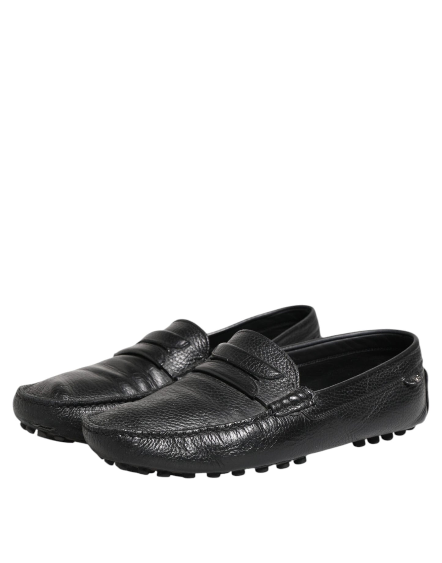 Dolce &amp; Gabbana – Mokassin-Loafer aus schwarzem Leder zum Hineinschlüpfen