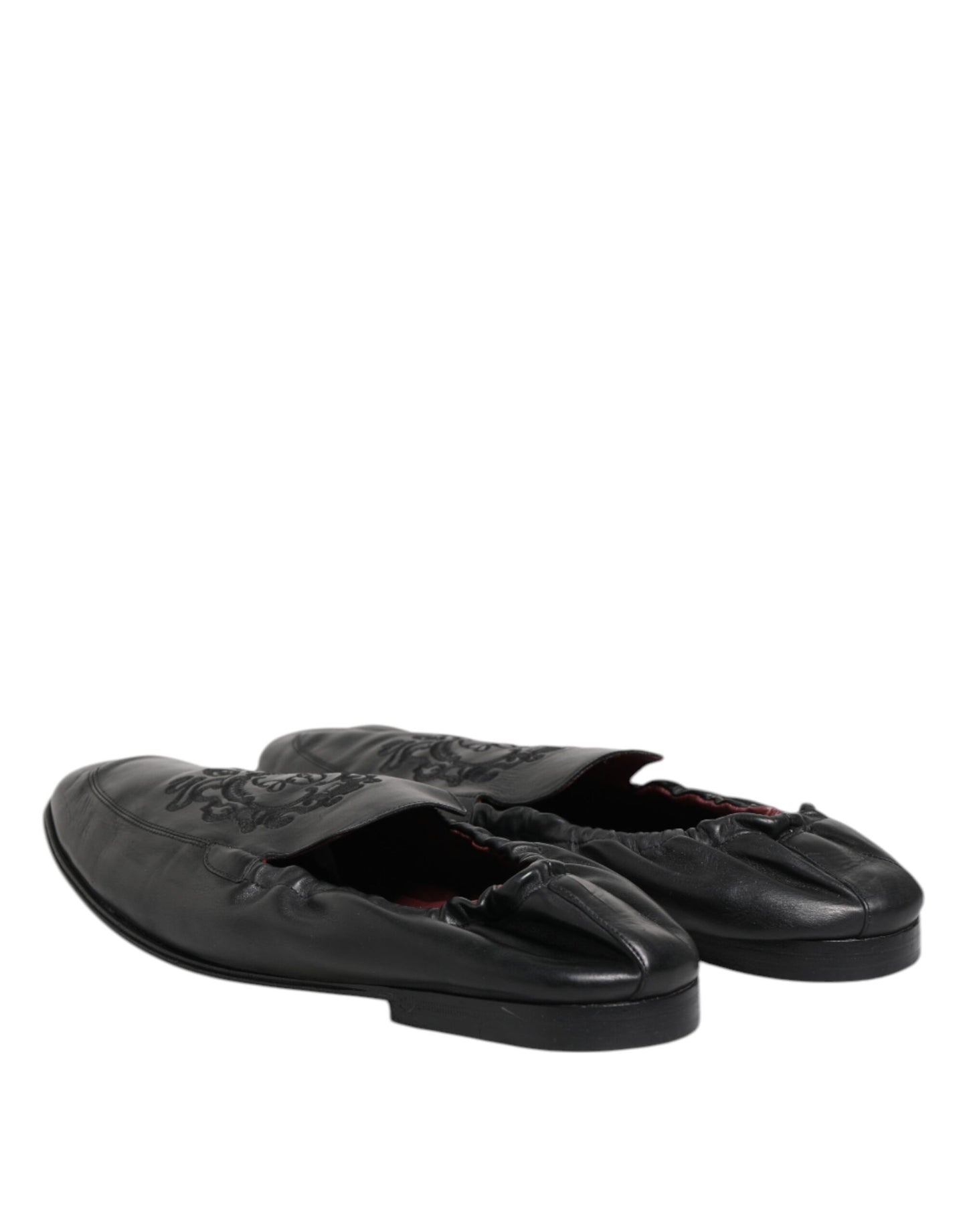 Dolce &amp; Gabbana – Schwarze Slipper aus Leder für Herren, flach