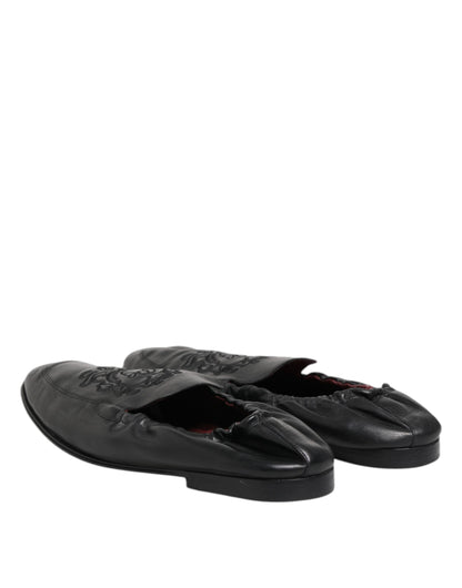Dolce &amp; Gabbana – Schwarze Slipper aus Leder für Herren, flach
