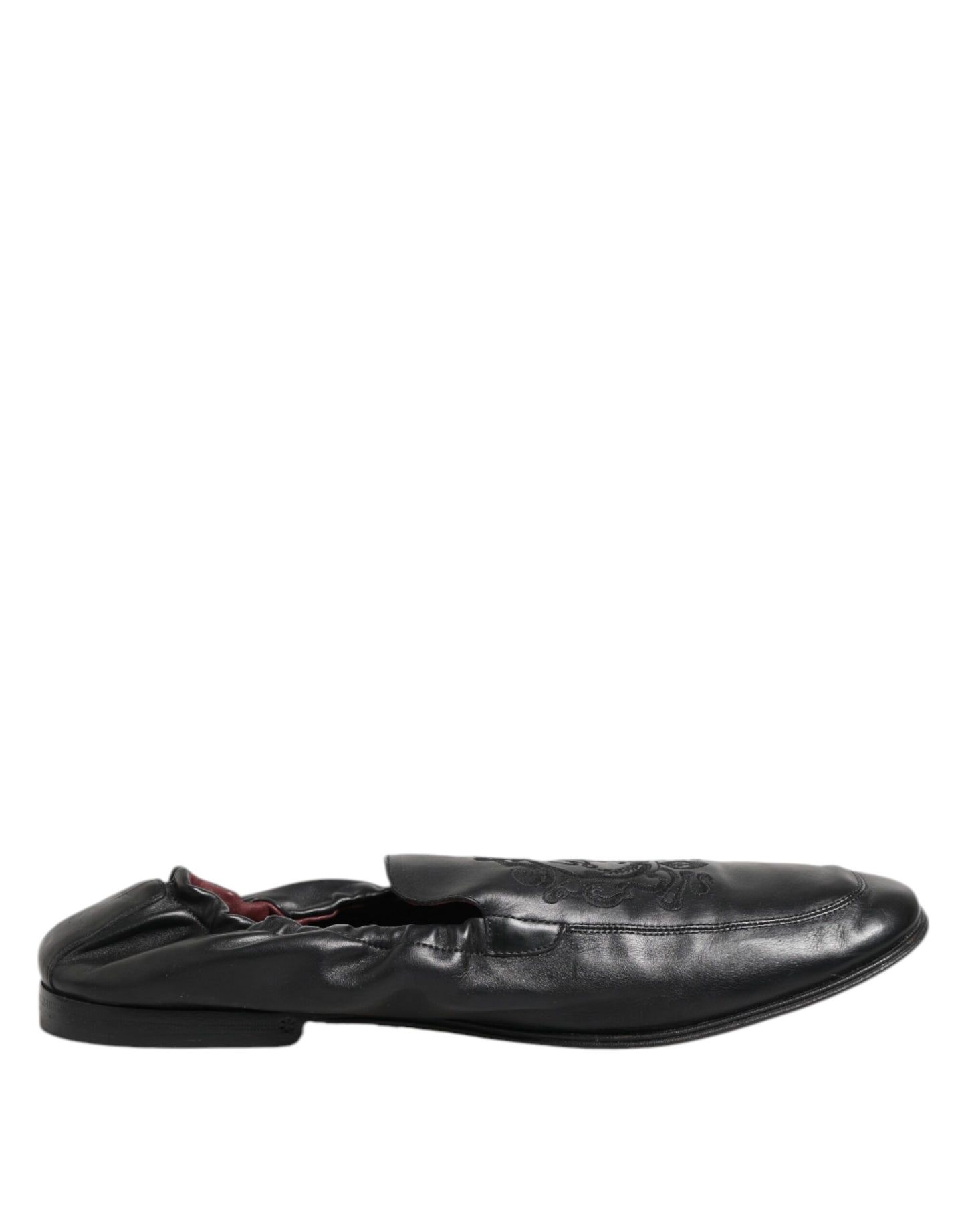 Dolce &amp; Gabbana – Schwarze Slipper aus Leder für Herren, flach