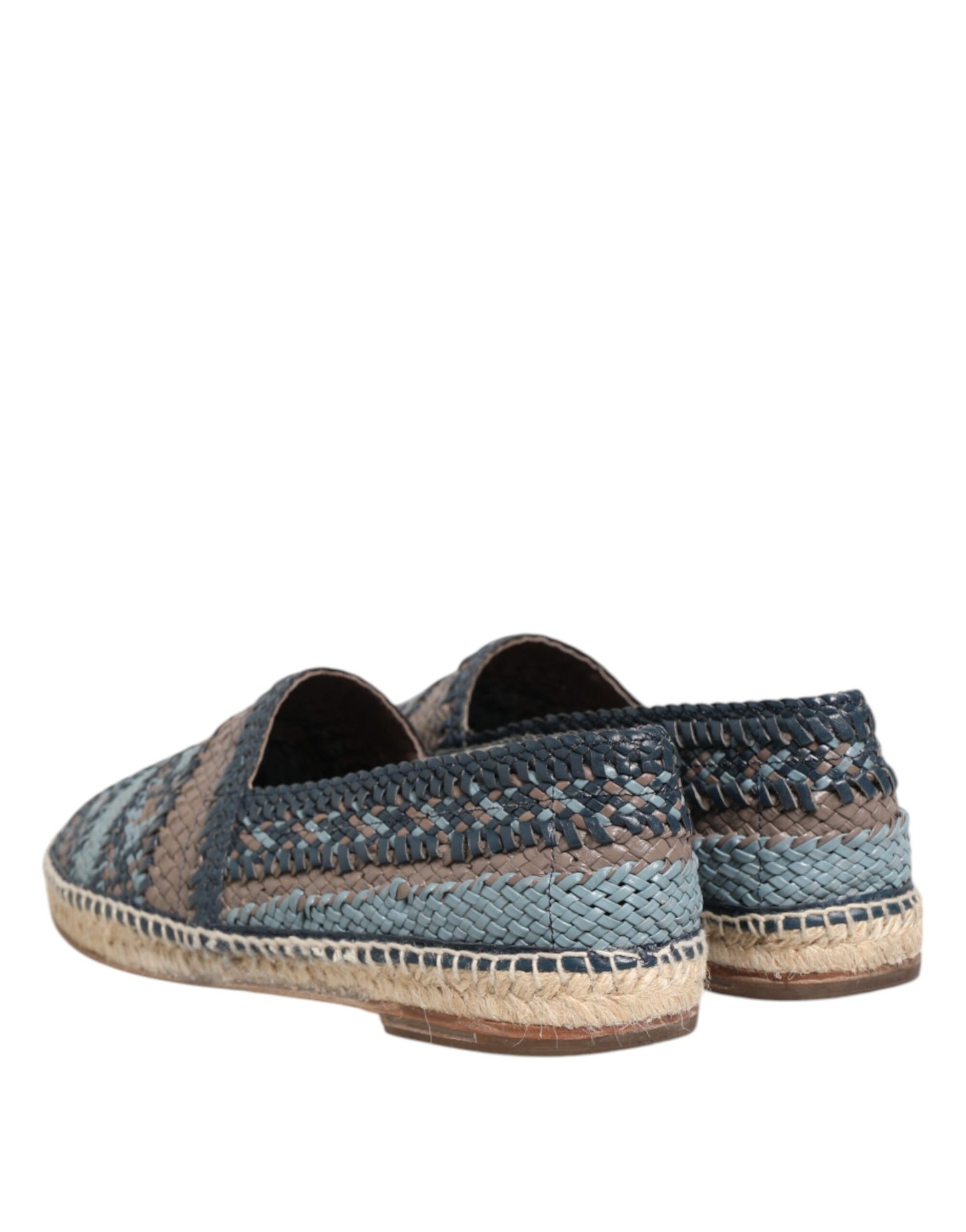 Dolce &amp; Gabbana Blaugraue Espadrilles aus gewebtem Buffalo-Leder