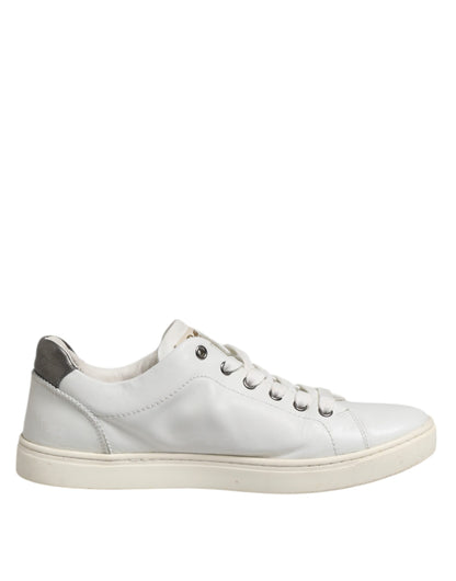 Dolce &amp; Gabbana Weiß Silber Sacred Heart Männer Sneakers Schuhe