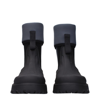 Christian Dior Schwarze Baumwollstiefeletten