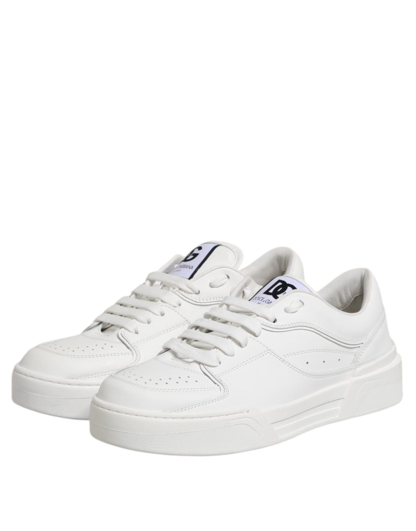 Dolce &amp; Gabbana Weiße Miami Leder Low Top Sneakers Schuhe