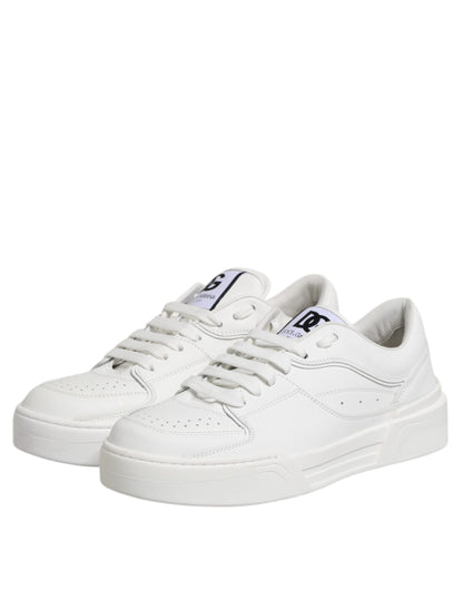 Dolce &amp; Gabbana Weiße Miami Leder Low Top Sneakers Schuhe