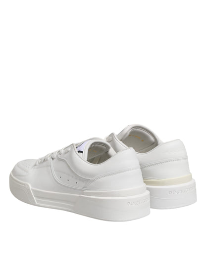 Dolce &amp; Gabbana Weiße Miami Leder Low Top Sneakers Schuhe