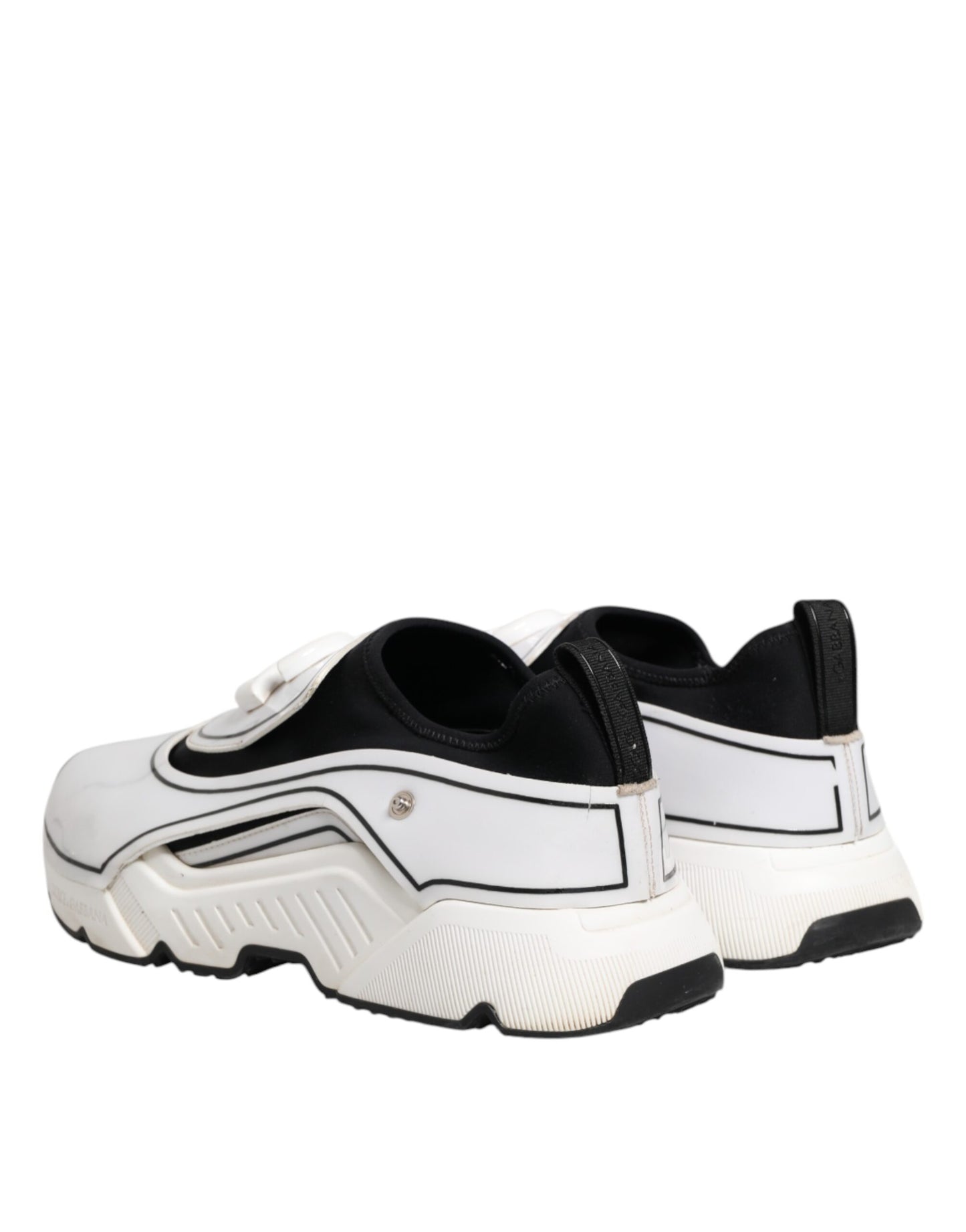 Dolce &amp; Gabbana Daymaster Herren Sneakers Schuhe Weiß Schwarz Logo Plakette