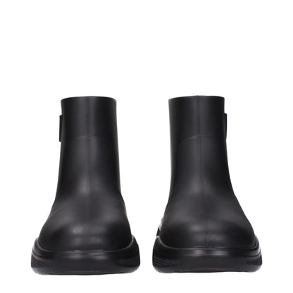 Prada Black Cotton Ankle Boots