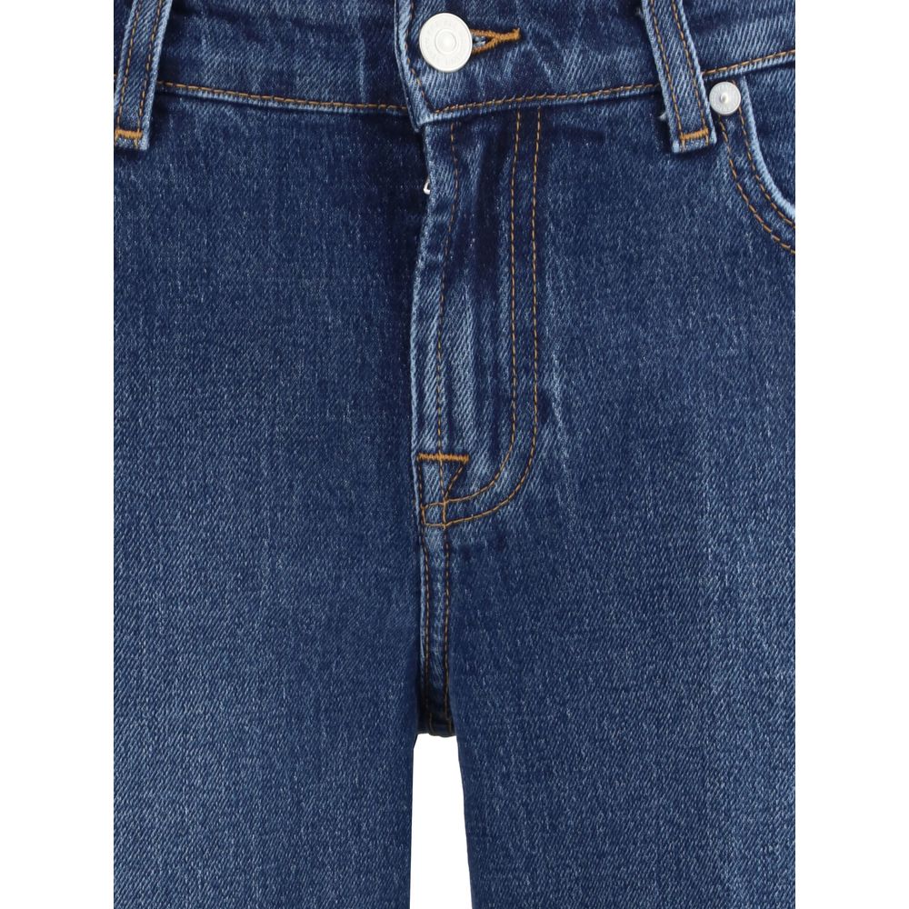 7FOR Blaue Baumwoll-Jeans mit geradem Bein