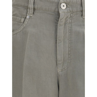 Brunello Cucinelli Zweifarbige Baumwolljeans im Relaxed Fit