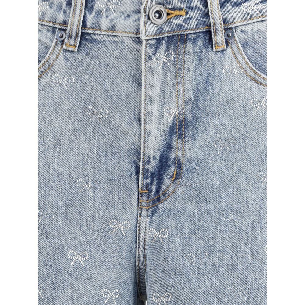 Self-Portrait Bow Diamond Jeans