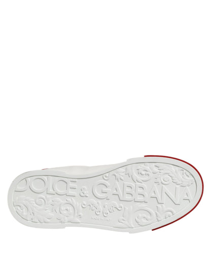 Dolce &amp; Gabbana Weiße Leder DG Logo Low Top Sneakers Schuhe