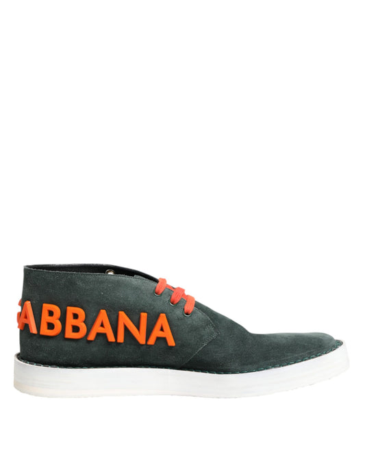 Dolce &amp; Gabbana Grün Derby Logo Casual Herren Sneakers Schuhe
