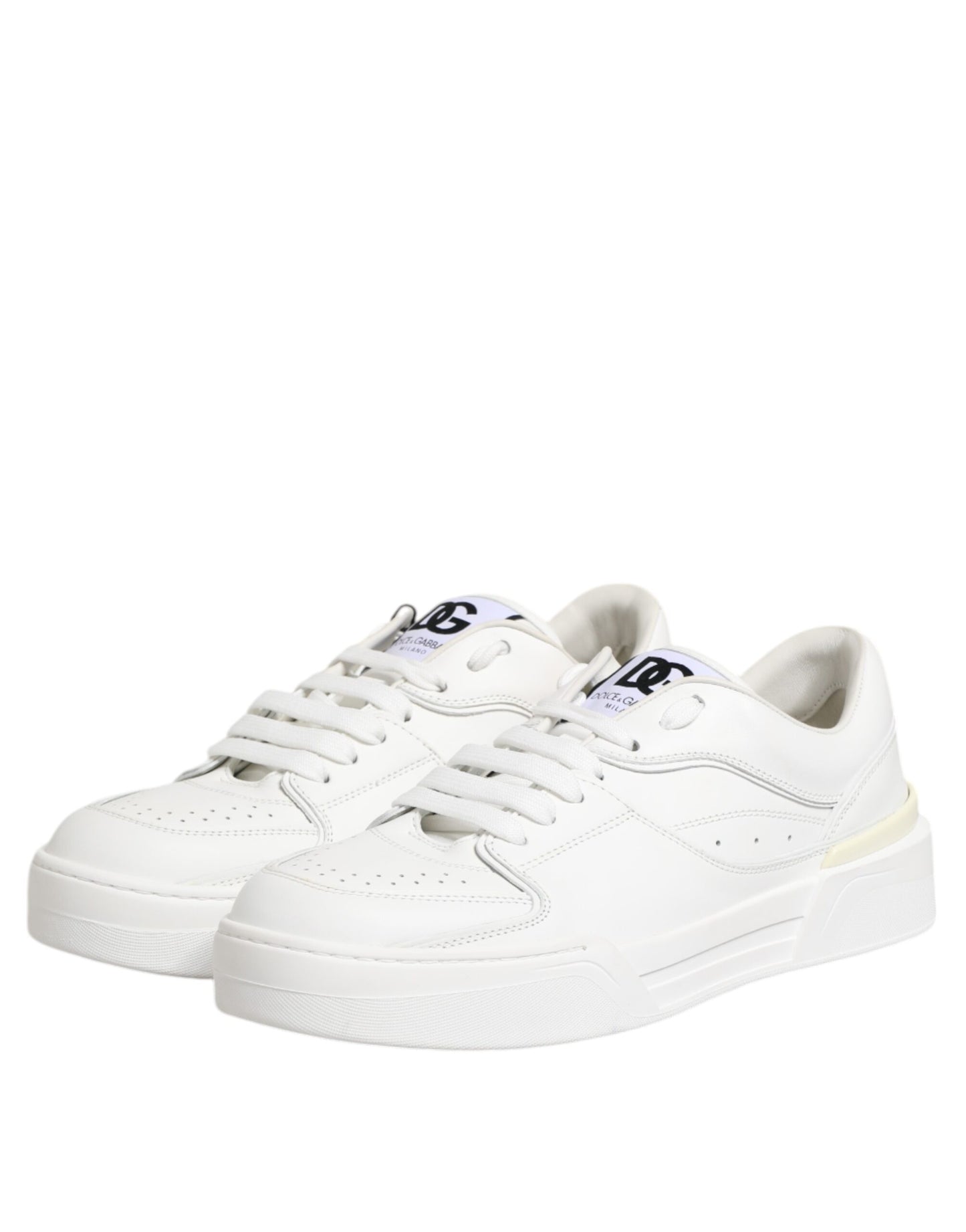 Dolce &amp; Gabbana Weiße Miami Leder Low Top Sneakers Schuhe