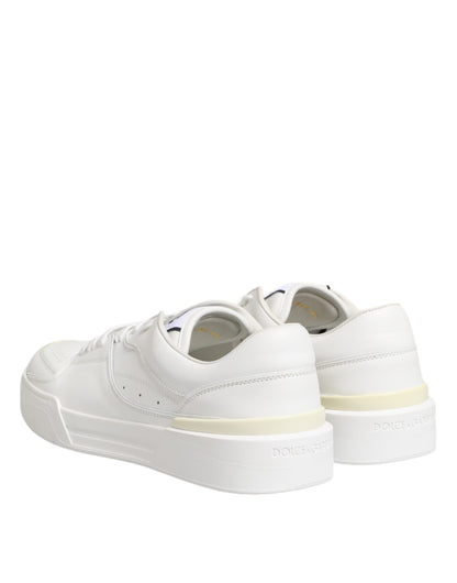 Dolce &amp; Gabbana Weiße Miami Leder Low Top Sneakers Schuhe