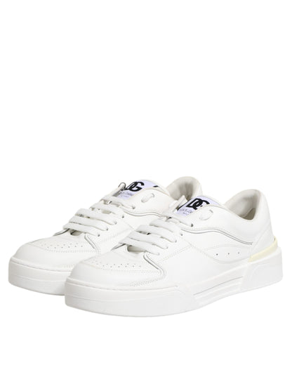 Dolce &amp; Gabbana Weiße Miami Leder Low Top Sneakers Schuhe