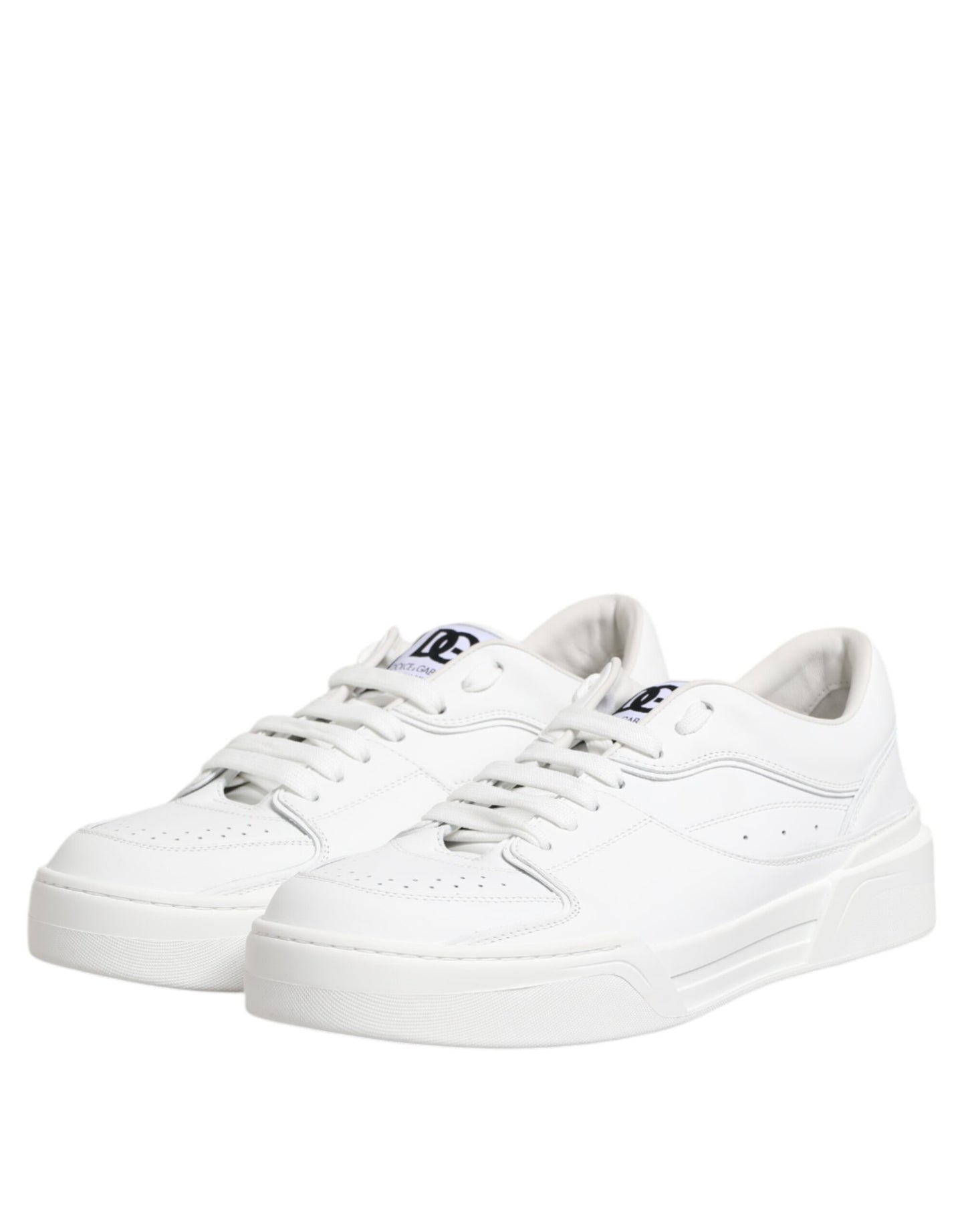 Dolce &amp; Gabbana Weiße Miami Leder Low Top Sneakers Schuhe