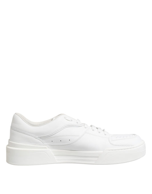Dolce &amp; Gabbana Weiße Miami Leder Low Top Sneakers Schuhe